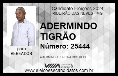 Candidato ADERMINDO TIGRÃO 2024 - RIBEIRÃO DAS NEVES - Eleições