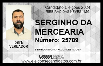 Candidato SERGINHO DA MERCEARIA 2024 - RIBEIRÃO DAS NEVES - Eleições