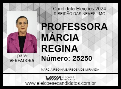 Candidato PROFESSORA MÁRCIA REGINA 2024 - RIBEIRÃO DAS NEVES - Eleições