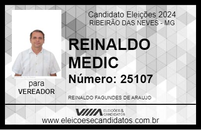 Candidato REINALDO MEDIC 2024 - RIBEIRÃO DAS NEVES - Eleições