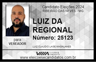 Candidato LUIZ DA REGIONAL 2024 - RIBEIRÃO DAS NEVES - Eleições