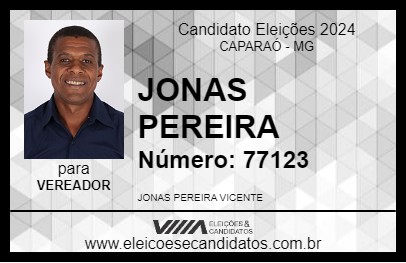 Candidato JONAS PEREIRA 2024 - CAPARAÓ - Eleições