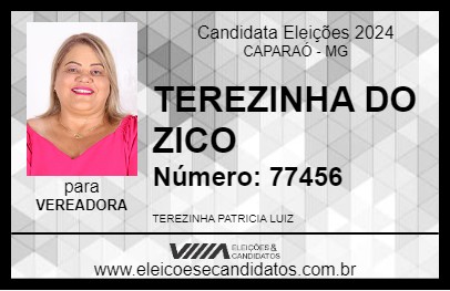 Candidato TEREZINHA DO ZICO 2024 - CAPARAÓ - Eleições