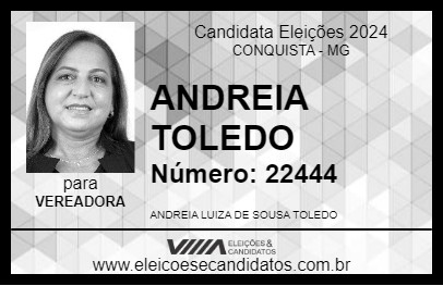 Candidato ANDREIA TOLEDO 2024 - CONQUISTA - Eleições