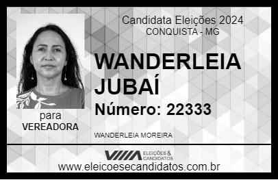 Candidato WANDERLEIA JUBAÍ 2024 - CONQUISTA - Eleições