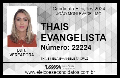 Candidato THAIS EVANGELISTA 2024 - JOÃO MONLEVADE - Eleições