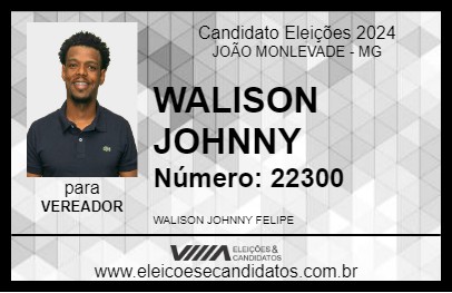 Candidato WALISON JOHNNY 2024 - JOÃO MONLEVADE - Eleições