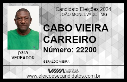 Candidato CABO VIEIRA  CARREIRO  2024 - JOÃO MONLEVADE - Eleições