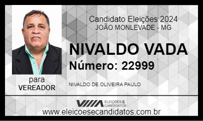 Candidato NIVALDO VADA 2024 - JOÃO MONLEVADE - Eleições