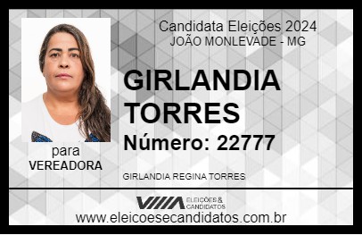 Candidato GIRLANDIA TORRES 2024 - JOÃO MONLEVADE - Eleições