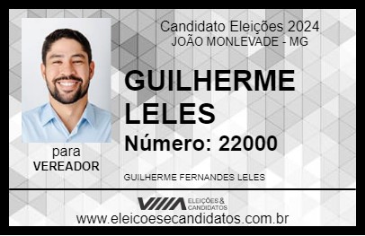 Candidato GUILHERME LELES 2024 - JOÃO MONLEVADE - Eleições