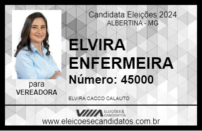 Candidato ELVIRA ENFERMEIRA 2024 - ALBERTINA - Eleições