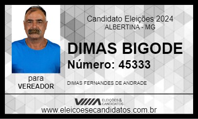 Candidato DIMAS BIGODE 2024 - ALBERTINA - Eleições