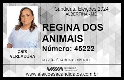 Candidato REGINA DOS ANIMAIS 2024 - ALBERTINA - Eleições