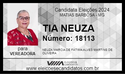 Candidato TIA NEUZA 2024 - MATIAS BARBOSA - Eleições