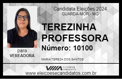 Candidato TEREZINHA PROFESSORA 2024 - GUARDA-MOR - Eleições