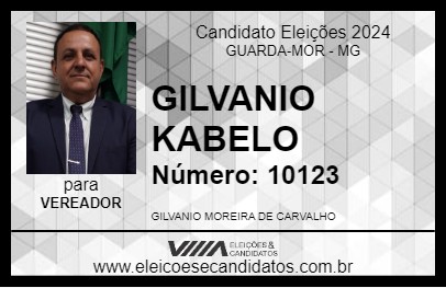 Candidato GILVANIO KABELO 2024 - GUARDA-MOR - Eleições