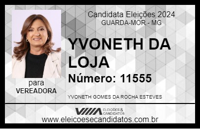 Candidato YVONETH DA LOJA 2024 - GUARDA-MOR - Eleições