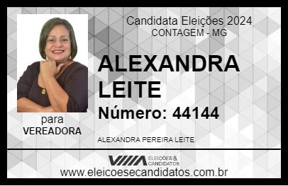 Candidato ALEXANDRA LEITE 2024 - CONTAGEM - Eleições