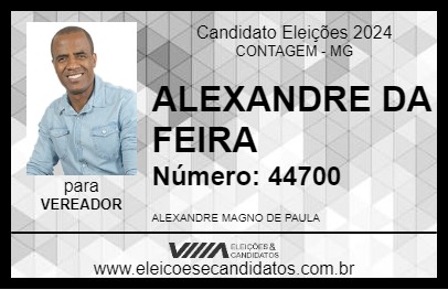 Candidato ALEXANDRE DA FEIRA 2024 - CONTAGEM - Eleições