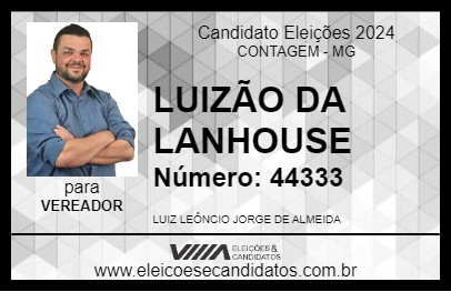 Candidato LUIZÃO DA LANHOUSE 2024 - CONTAGEM - Eleições