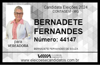 Candidato BERNADETE FERNANDES 2024 - CONTAGEM - Eleições