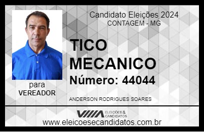 Candidato TICO MECANICO 2024 - CONTAGEM - Eleições