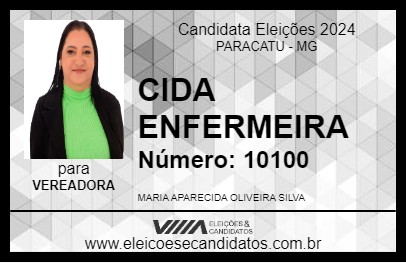 Candidato CIDA ENFERMEIRA 2024 - PARACATU - Eleições