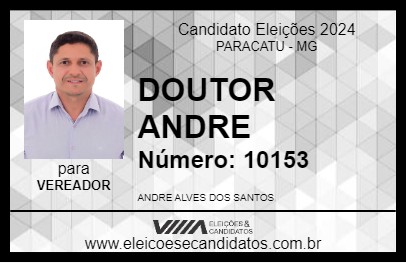 Candidato DOUTOR ANDRE 2024 - PARACATU - Eleições