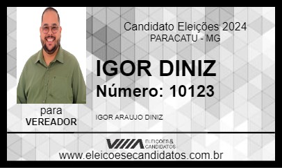 Candidato IGOR DINIZ 2024 - PARACATU - Eleições