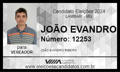 Candidato JOÃO EVANDRO 2024 - LAMBARI - Eleições