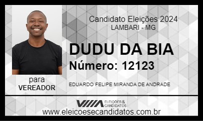 Candidato DUDU DA BIA 2024 - LAMBARI - Eleições