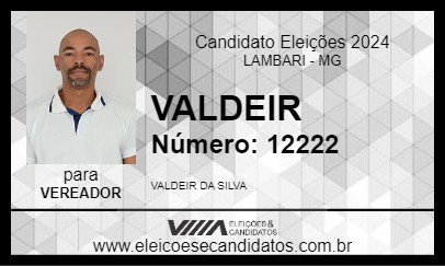 Candidato VALDEIR 2024 - LAMBARI - Eleições