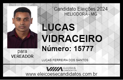 Candidato LUCAS VIDRACEIRO 2024 - HELIODORA - Eleições