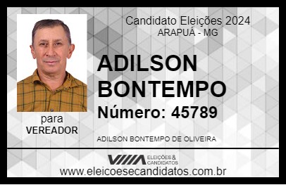 Candidato ADILSON BONTEMPO 2024 - ARAPUÁ - Eleições