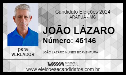 Candidato JOÃO LÁZARO 2024 - ARAPUÁ - Eleições