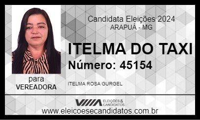 Candidato ITELMA DO TAXI 2024 - ARAPUÁ - Eleições