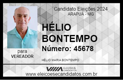 Candidato HÉLIO BONTEMPO 2024 - ARAPUÁ - Eleições