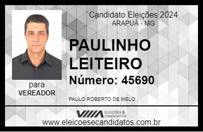 Candidato PAULINHO LEITEIRO 2024 - ARAPUÁ - Eleições