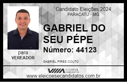 Candidato GABRIEL DO SEU PÉPE 2024 - PARACATU - Eleições