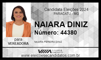 Candidato NAIARA DINIZ 2024 - PARACATU - Eleições