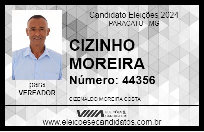 Candidato CIZINHO MOREIRA 2024 - PARACATU - Eleições