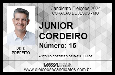 Candidato JUNIOR CORDEIRO 2024 - CORAÇÃO DE JESUS - Eleições