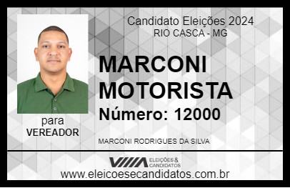 Candidato MARCONI MOTORISTA 2024 - RIO CASCA - Eleições