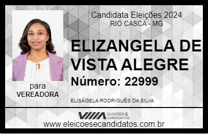 Candidato ELIZANGELA DE VISTA ALEGRE 2024 - RIO CASCA - Eleições