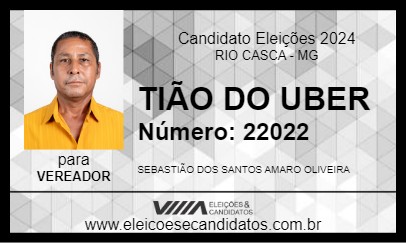 Candidato TIÃO DO UBER 2024 - RIO CASCA - Eleições