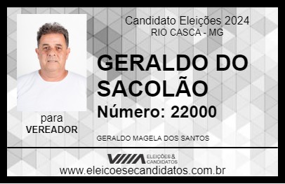 Candidato GERALDO DO SACOLÃO 2024 - RIO CASCA - Eleições