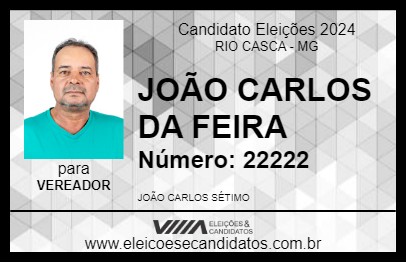 Candidato JOÃO CARLOS DA FEIRA 2024 - RIO CASCA - Eleições