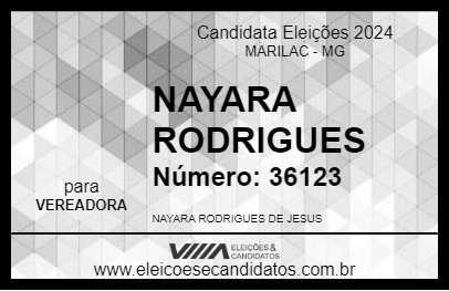 Candidato NAYARA RODRIGUES 2024 - MARILAC - Eleições