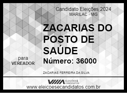 Candidato ZACARIAS DO POSTO DE SAÚDE 2024 - MARILAC - Eleições